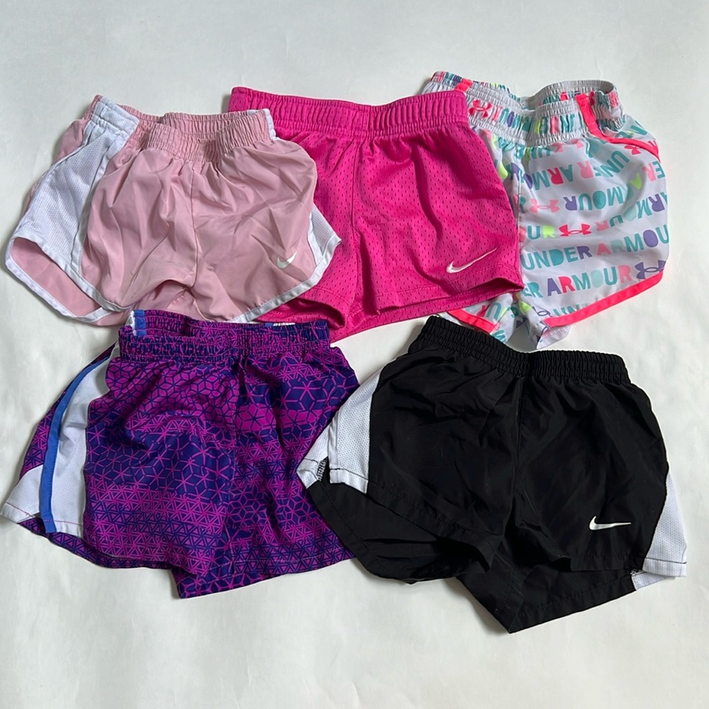 Girls Nike and Under Armour Athletic Shorts 4T and XS